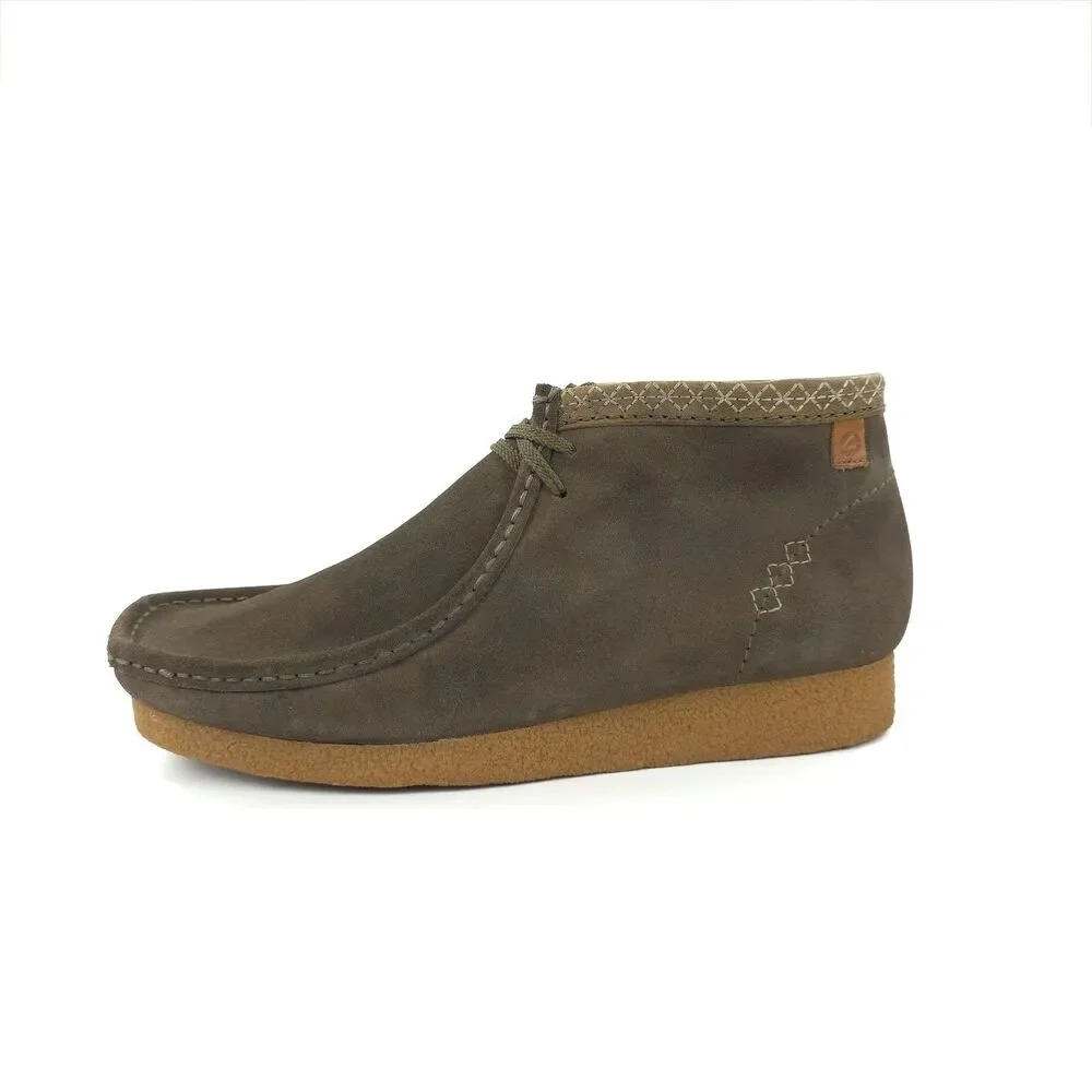 NEW Clarks Wallabee Suede Moccasin Shoes Western Boho Indie Hipster Cowboy 11.5
